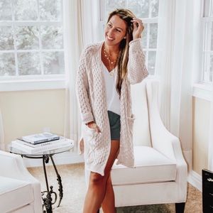 Cable knit cardigan